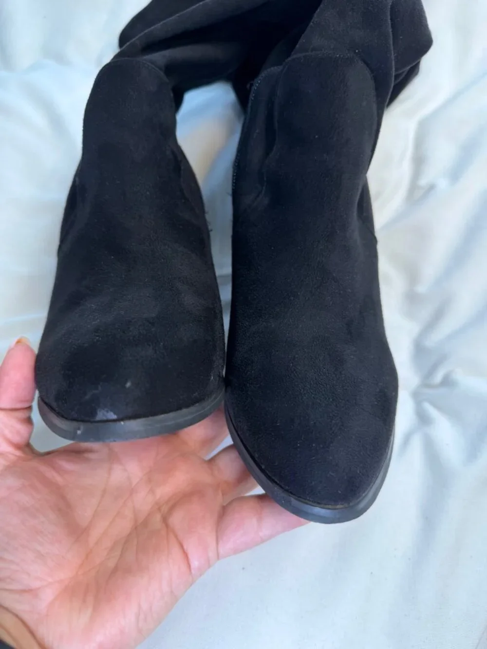 Catherine Malandrino Sorcha Black Faux Suede Thigh High Boots 7.5 Heeled